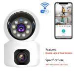SIM-kaardi 4G sisekaamera kahe objektiiviga mini-IP-kaamera 2K 4MP WIFI juhtmevaba turvalisus &ouml;&ouml;n&auml;gemiskaamera videovalve V380 Pro Wifi Cam