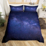 Galaktika tekikottide komplekt 3D prinditud kosmoseteemalise voodipesukomplekt Poistele Galaktika seeria Universumi muster Pol&uuml;ester tekkikate T&uuml;drukule EU single(135x200cm)