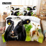 Sinine taev lehm voodipesu komplekt Tekikoti komplekt 3D voodipesu Digitaalne tr&uuml;kk Voodipesu Kuninganna suurusega voodipesu komplekt Moodne disain EU single(135x200cm) black