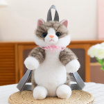 Kawaii 25/35CM Loov Valge Pruun Kass Pl&uuml;&uuml;sist Seljakott, Koolikott, T&uuml;drukute Diivan, Laste S&uuml;nnip&auml;eva J&otilde;ulukink, Kodu Dekoor about 25cm tume khaki v&auml;rv