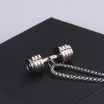 Moodne meeste hantli fitness kaelakee titaanterasest ripats kell moodne aksessuaar 50CM(Necklace Size)