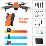 Uus E99 Pro RC Mini Drone 4K &uuml;he/kahe kaameraga WIFI FPV kokkupandav neljakopter professionaalne aerofotograafia helikopteri m&auml;nguasi kingitus Orange single camera oranž