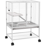V&auml;ikeloomade puur ratastel, 2 tasandiga, 2 ukse, 1 kaldtee, 1 hoiuriiuliga, 61,5 x 44,5 x 86 cm, hall 61.5 x 44.5 x 86 cm