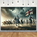 Massiivne Eepiline Keskaegsete Ratsuv&auml;elaste Ristis&otilde;itjate Seinavaip Fantaasialahing Ratsuv&auml;e Kaunistus 180x230cm 150X200CM gray