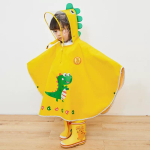 Kapa stiilis dinosaurus laste vihmamantel poistele ja t&uuml;drukutele, lapsed, poisid, lasteaed, kooliriided, algkooli &otilde;pilased, beebi vihmakeep S / Yellow Green Dinosaur Cloak Raincoat roheline/kollane