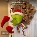 J&otilde;uluv&auml;line autode kaunistuskomplekt, XL Valgustusega Punased p&otilde;hjap&otilde;dra sarved ja Ninas&otilde;&otilde;rmete vargus P&auml;rg M 27x43cm Thief Wreath M 27x43cm