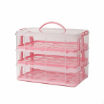 Kookide karp kaane ja sangaga L&auml;bipaistev Turvaline Kodukokkadele, Pidudele, Large 3-layer roosa