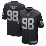 Meeste NFL Raiders 17 Adams 98 Crosby Tikitud Jalgpallivorm L&uuml;hikeste varrukatega Puuvillasegu V-kaelusega Spordir&otilde;ivad Small gray