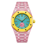 T&auml;iustatud teemantstiilis tsingisulamist metallkorpus ja rihma muutmiskomplekt AP X Swatch Royal Pop'i jaoks K&auml;ekellaks vahetamiseks For Royal Pop&Excluding Watches blue