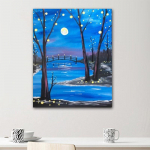 5D Diamants Mosaiik Teemanttikandid Kuuvalgus Maastiku Broderies Teemantmaal 20X30