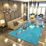 Traditsiooniline hiina stiilis lilleline 3D elutoa vaip Magamistoa matt-tekipadi jooga jaoks pestav 80*120 cm