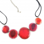 Les Tr&eacute;sors De Lily [D8210] - Collier Cr&eacute;ateur 'Bambou' Rose Violet Heleroosa