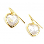 Les Tr&eacute;sors De Lily [F6265] - Boucles Plaqu&eacute; Or 'Linda' Blanc kuld