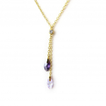 Les Tr&eacute;sors De Lily [F6825] - Collier Plaqu&eacute;-Or 'Delicate' Violet lilla