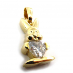 Les Tr&eacute;sors De Lily [G1707] - Pendentif Plaqu&eacute; Or 'Bunny Love' blanc valge