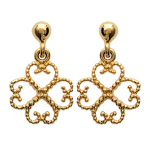 Les Tr&eacute;sors De Lily [J7815] - kullatud  Clover  k&otilde;rvar&otilde;ngad - 10x10 mm kuld