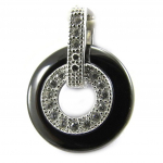 Les Tr&eacute;sors De Lily [L3923] - Pendentif Argent 'Sissi' noir blanc (c&eacute;ramique) must