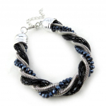 Les Tr&eacute;sors De Lily [N1567] - Bracelet Cr&eacute;ateur 'Sissi' gris noir must