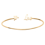 Les Tr&eacute;sors De Lily [N3348] - Bracelet plaqu&eacute; or ouvert 'Messages' (In Love) dor&eacute; - 56 mm kuld
