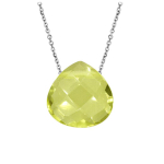 Les Tr&eacute;sors De Lily [Q6771] &ndash; h&otilde;bedane kaelakee 'Meghan' h&otilde;bekollane kvarts (roodiumiga kaetud) - 8x8 mm kollane