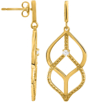 Altesse [Q7928] - kullatud k&otilde;rvar&otilde;ngad 'Sissi' valgest kullast - 35x15 mm valge