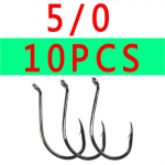 10 tk 5/0 6/0 keemiline teritamine tagurpidi sepistatud varrega klassikaline nokk kaheksajala konks Merevee p&uuml;&uuml;gikonks must v&auml;rv 92553NP-BN 5/0