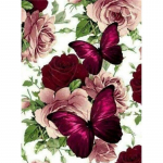 T&auml;ielik 5D Teemantmaaling Roos Liblikad Tikand Ristpistes Kodukaunistus K&auml;sitsi valmistatud kingitus 25x30cm