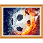 Jalgpalli teemantmaali 3D-tikandiga ristpistes lilleline kividest dekoratiivkomplekti kleebis 20X30CM