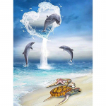 Teemantmaaling Delfiin T&auml;is&uuml;mmargune teemanttikandid Rhinestones loomapildid 20X30CM