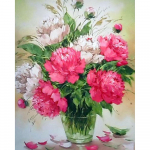 Kristallid DIY Teemantmaaling 5D Teemanttikandid Roosa lill Teemantristpistes &Uuml;mmargused teemantkomplektid Dekoratiivsed 20X30CM