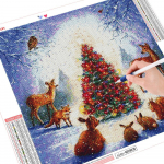 T&auml;isruudukujuline 5D teemantmaaling hirve ristpistes m&uuml;&uuml;k DIY teemanttikandid loomakunst kivist j&otilde;ulukaunistus Full Round （30x30CM）