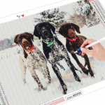 Teemantmaaling Koera ristpistes t&auml;isruudukujuline n&auml;put&ouml;&ouml; kunst 5D teemanttikandid loomamosaiik talvine kodukaunistus Full Round (20X30CM)