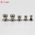 10 komplekti t&auml;ismessingist vasest kerakujuline &uuml;mmarguse peaga naastpunkt, tagasi keeratav nahk kotirihm Chicago kruvitav nael neet nipli pandla 10x8mm