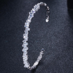 WWJ Noble Vogue Square Cut Baguette Cubic Zirconia avatav manseti k&auml;ev&otilde;ru roosa kuldne v&auml;rv