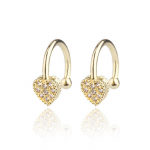 WWJ lihtne s&uuml;damekujuline kuldne klamber k&otilde;rvar&otilde;ngastel kuld