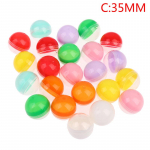 100 tk plastikust t&uuml;hjad m&auml;nguasjade m&uuml;&uuml;gikapslid, pool l&auml;bipaistvad poolv&auml;rvilised &uuml;mmargused pall 35mm