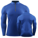 CANGHPGIN Meeste Compression Running Sport T-s&auml;rk Fitness Tight pikkade varrukatega J&otilde;usaali spordir&otilde;ivad Kiiresti kuivavad M sinine