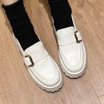 Kingad Naiste Loafers Ehtsast nahast Kevad suur suurus Briti stiilis koolit&uuml;drukute kingad Sobivad v&auml;rvid Mood Oxfordi kingad Naistele 34 beež