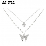 IF ME Korea Butterfly mitmekihiline h&otilde;bedane kaelakee mood ripats kaelakeed ehted aksessuaarid