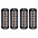 4 tk LED-auto v&auml;lklamp, 18 vilkurirežiimiga kvaliteetne v&auml;line veoauto k&uuml;ljelamp kollane