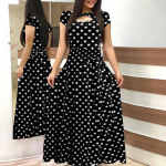 Lillemustriga l&uuml;hikeste varrukatega boheemlaste kleit naiste suvine &uuml;mmargune krae Hallow Out Big Swing pikad kleidid S