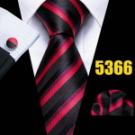 Barry.Wangi moodne triibuline lips meestele Klassikaline kootud siidist lips Hanky ​​mansetin&ouml;&ouml;bid pidulik vabaaja N-5366