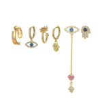 ANENJERY Tsirkoon Eyes Palm Heart Ripats K&otilde;rvar&otilde;ngad Naistele Loominguline 6-osaline k&otilde;rvar&otilde;ngakomplekt Ehted kuld