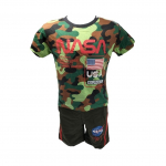 Ensemble &eacute;t&eacute; Short + T-shirt enfant 4 ans khaki