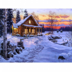 5D teemantmaaling Talvine teemanttikandid Lumimaastik N&auml;put&ouml;&ouml; T&auml;is&uuml;mmargune maastik Mosaiik Ristpistes Kodukaunistus Full Round 20x30CM