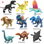 8 TK Dinosaurused Tyrannosaurus Rex Wyvern Velociraptor Stegosaurus mudel Ehitusklotsid M&auml;nguasjad lastele Dinosauruste klotsid figuurid M&auml;nguasi