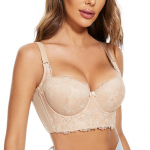 Push Up rinnahoidja Seksikas pitsrinnahoidja, rinnahoidja naistele, t&auml;iskorsett, polsterdatud alustraat rinnahoidja, suur naiste pesu 34B beež