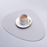 2/6 tk PU-nahast lauamatt lauamatid lauale Veekindel libisemiskindel lauasalvr&auml;tik n&otilde;ude jaoks Lauan&otilde;ud K&ouml;&ouml;gitarvikud 6Pcs hall