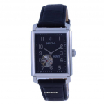 Bulova Sutton avatud s&uuml;damega musta numbrilauaga nahast rihmaga automaatne meeste k&auml;ekell 96A269
