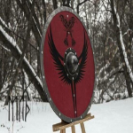 Keskaegne Larp Warrior puidust ja terasest Vikingi &uuml;mmargune kilp Soomus Templar Shield